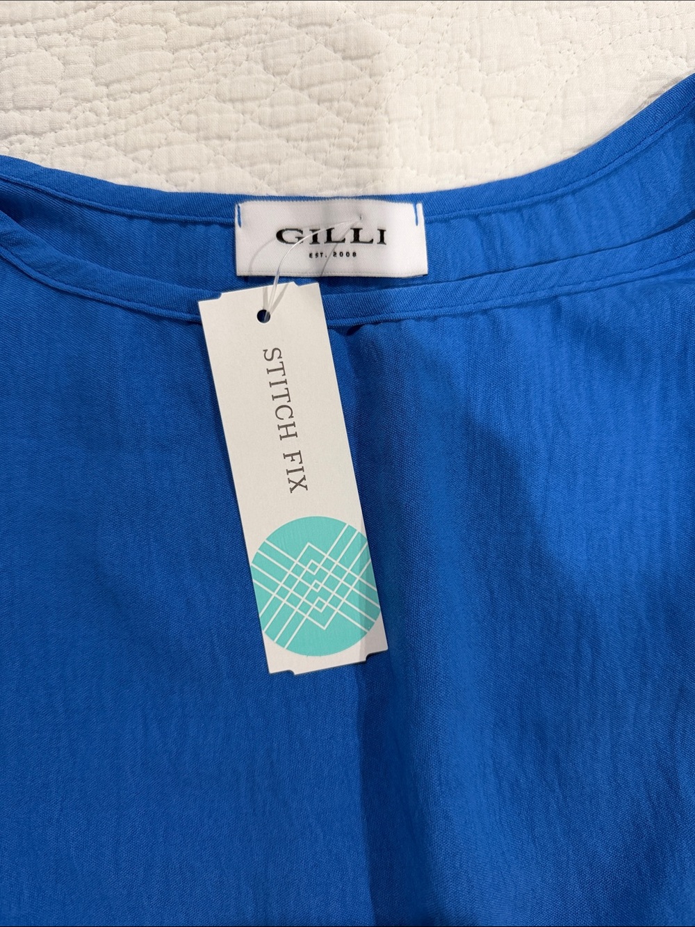 CeCe Royal Blue Knot-Front Tank Top - Picture 2 of 3